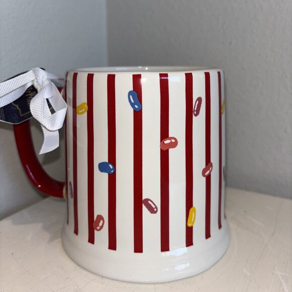 Rae Dunn Harry Potter "bertie bott's every flavour beans Red Stripe Mug New - Picture 2 of 3